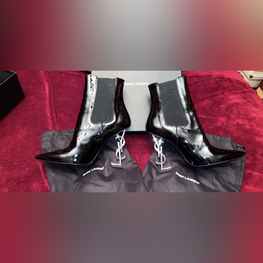 YSL parent leather booties